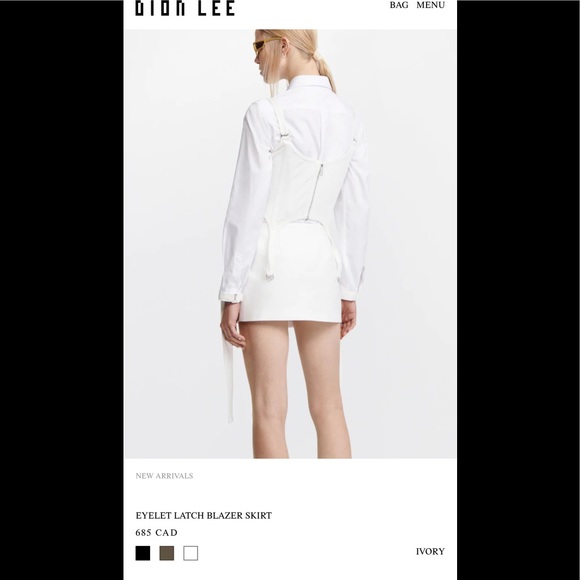 2022 Dion Lee EYELET LATCH BLAZER Skirt - Picture 2 of 9